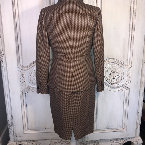 CARLISEL Vintage Wool and Cashmere Blend Dark Academia,  2 Pc Tweed Suit Size 4 - Picture 9 of 12